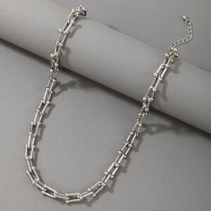 U Link Stainless Steel Horseshoe Chain Necklace